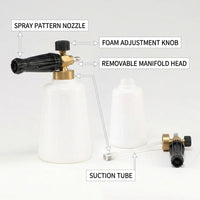 Car Cleaning Pressure Washer Attachment for a Professional Car Wash, Adjustable Car Foam Sprayer with Brass Nozzle, Foam Lance, Quick Connector