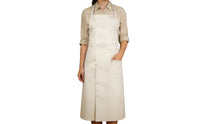 Wide Coverage Split-Leg Apron Three Pockets Work Apron Adjustable Buckle Workwear Long