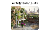 Multi-Tiered Rolling Plant Stand Floor-Standing Multitiered Plant Stand Stable design High and Low Layout for Balcony, Indoor