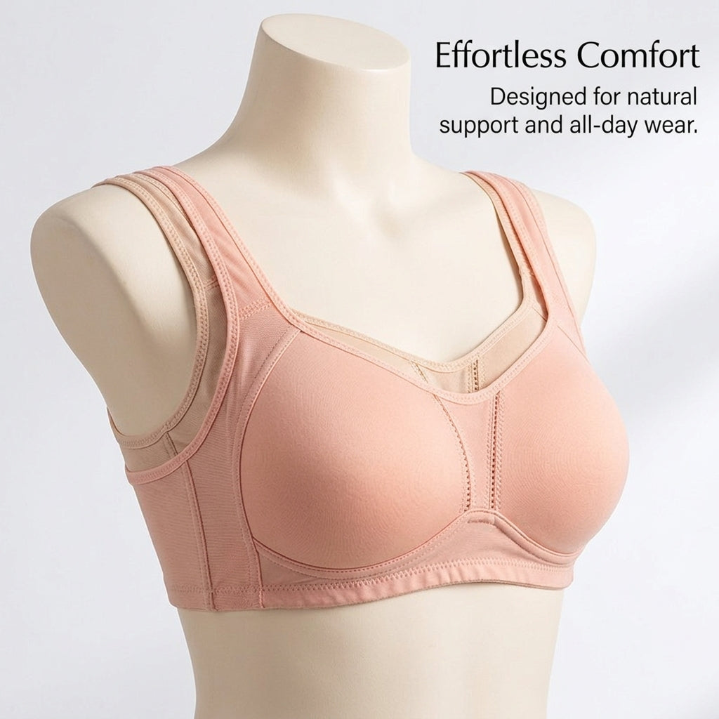 Support Bra with No Underwire for Large Cup Everyday Comfort, Plus Size Full Coverage for Sagging Breasts with Lift