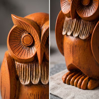 Owl Figurine Tabletop Owl Statue Whimsical for Bookshelf, Office Desk