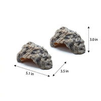 Rock Hideout Reptile Hide, Leopard Gecko Tank Accessories for Snakes and Reptiles, Freestanding Brown and Grey Cave Decor