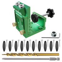 15-Degree Pocket Hole Jig with 9mm Drill Bit, Adjustable Woodworking Tool