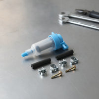 Clear Inline Fuel Filter Assembly Transparent Fuel Filter with Hoses Cylindrical Clamp-On