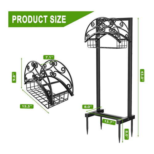 Freestanding Hose Rack Sturdy Outdoor Storage Stable Base for Yard