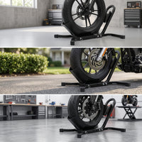 Heavy-Duty Motorcycle Parking Stand Cylindrical Motorcycle Stand with Cradle Universal Powder-Coated for Workshop