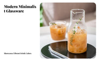 2 Pieces Space Saving Glass Carafe with Tumbler Lid Easy to Clean Glass Pitcher with Tumbler Lid Versatile Use for Seniors, Bedroom, Kitchen
