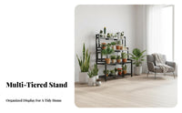 Floor-Standing Tiered Plant Ladder Indoor and Outdoor Use 3-Tier Plant Stand Multi-Functional Flower Pot Holder Space-Saving for Gardeners, Apartment Dwellers, Homeowners, Balcony, Indoors, Outdoors, Living Room