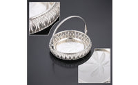 Metal Serving Basket Polished Basket with Handle Modern for Hosts, Home Entertaining