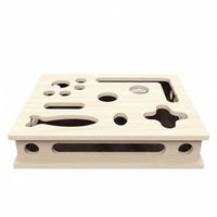 Solid Wood Construction Interactive Feline Maze Toy Multi-Functional Wooden Feline Challenge Box Enhances Instincts Pet Supply Portable for Kittens