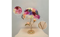 Decorative Rose Lamp Multicolor Floral Table Lamp Gold-Tone Corded for Bedroom, Living Room, Wedding