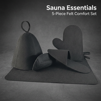 Steam Room Essential Parts Bundle, Sauna Cap for Steam Bath, Men Women Sauna Acc #variant:Black