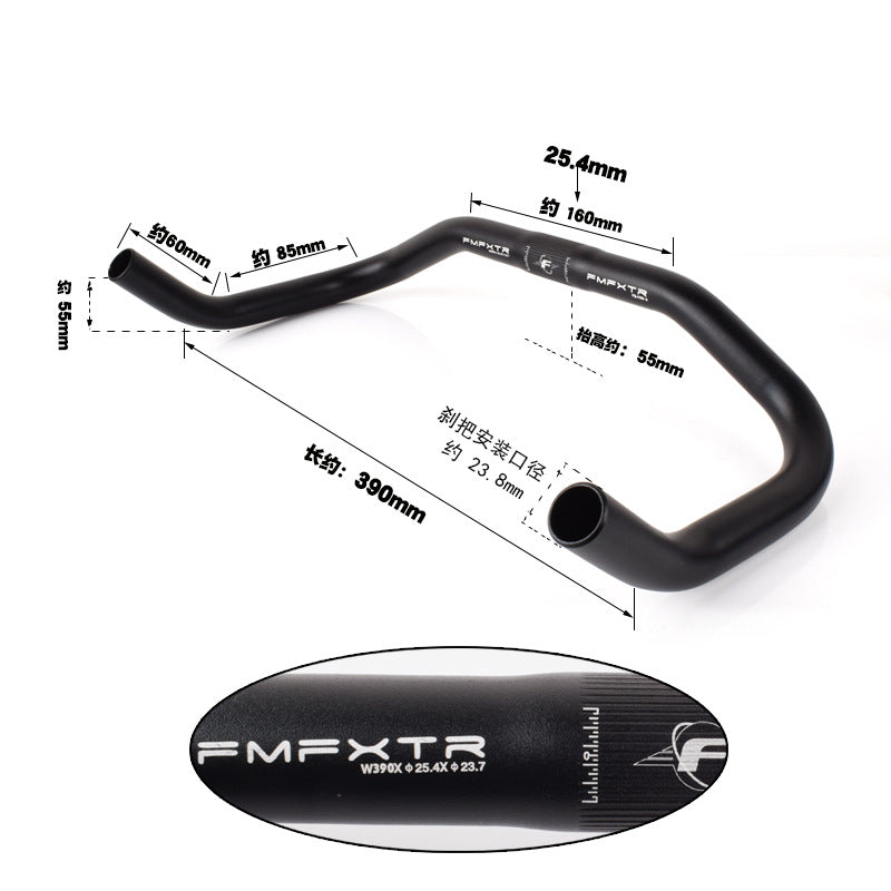 Aluminum Alloy Bullhorn Handlebar 25.4*390mm for Fixed Gear Road Bike