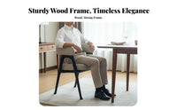 Upholstered Dining Armchair Nordic design Upholstered Wooden Armchair with Armrests Ergonomic Backrest for Hoteliers, homeowners