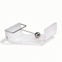 Tissue Holder with Metal Arm Rectangular Acrylic Tissue Holder Flat Napkin Dispenser for Washroom Vanity