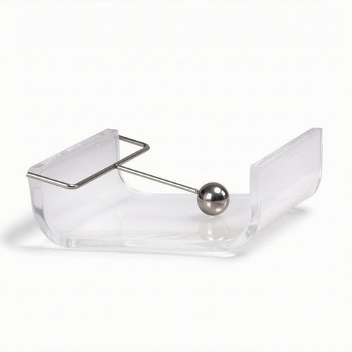 Tissue Holder with Metal Arm Rectangular Acrylic Tissue Holder Flat Napkin Dispenser for Washroom Vanity