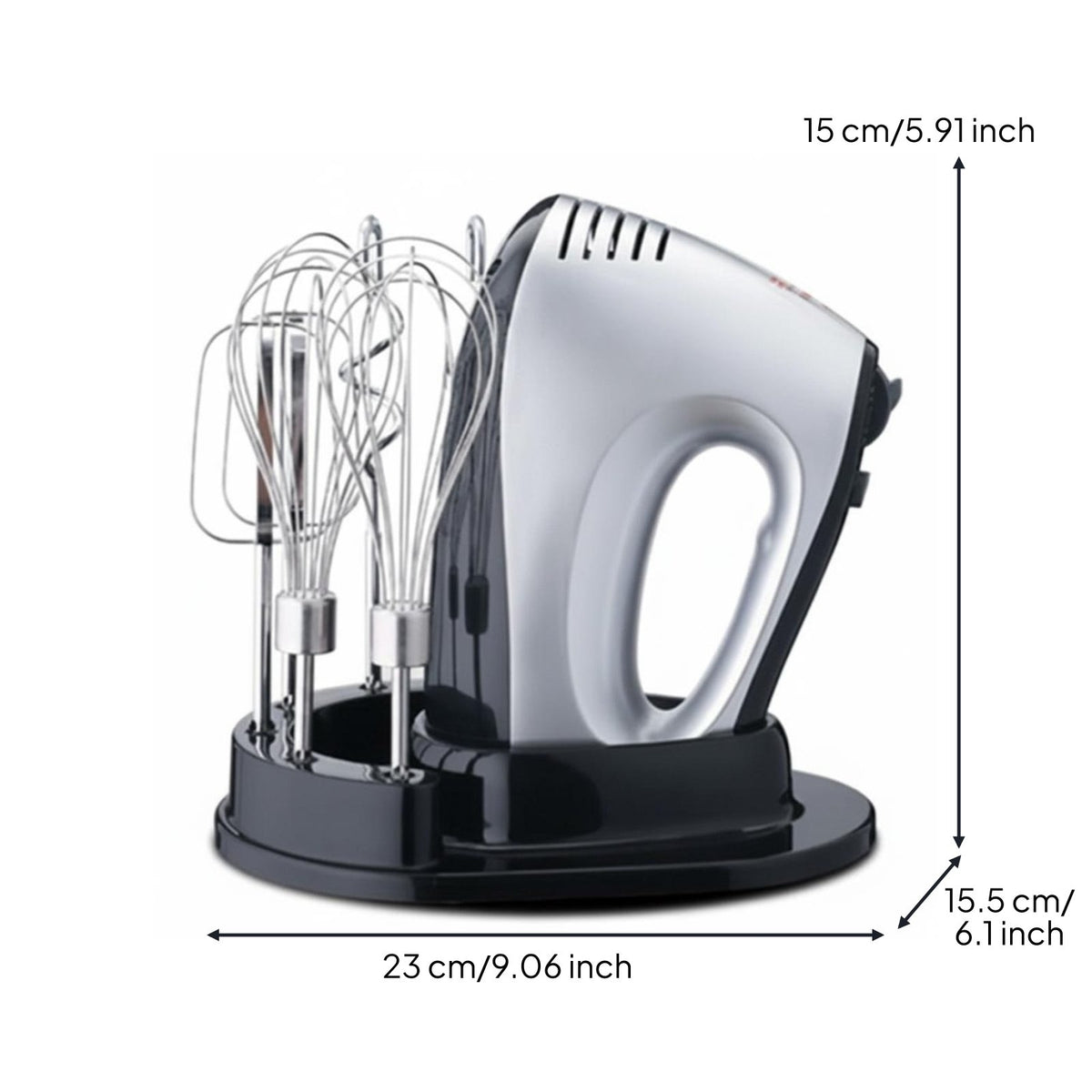 300W Electric Hand Mixer Easy to Hold Handheld Egg Beater Whisk Mixer Low Noise Portable Electric Hand Whisk for Home Baking, Cake Making, Dessert Prep