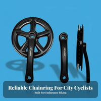Single Speed Crankset Sturdy Construction Bike Chainwheel Easy Installation Square Taper Crankset for Cyclists, DIY Enthusiasts, Road Biking, Garage