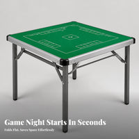 Card Game Table with Green Felt | No Assembly Required, Folding Game Table with Reversible Tabletop, Easy Setup, for Living Rooms