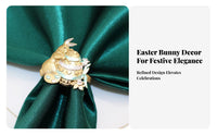 Easter Bunny Napkin Holder Sturdy Alloy Bunny Napkin Holder Reusable Gold Easter Table Decoration for Party Hosts, Dinner Parties, Restaurants