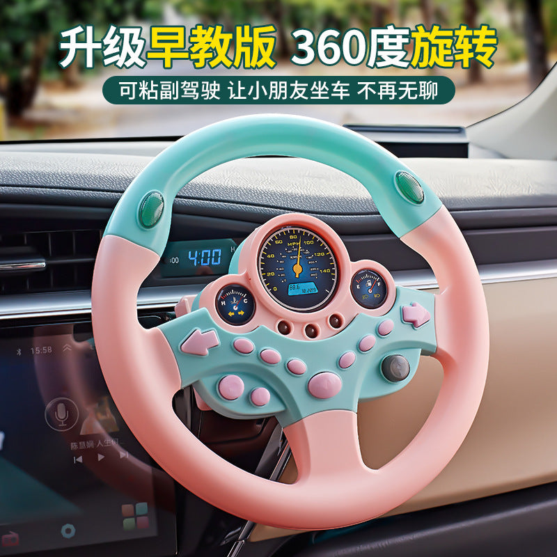 Children's Co-pilot Steering Wheel Toy with Simulated Driving, Story Machine, Early Education