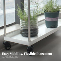 2-Tier Rolling Flower Rack With Wheels Rolling Flower Trolley Multi-Functional strongDuty for Home Decorators, Balcony