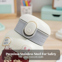 Keeps Hot & Cold Insulated Straw Bottle Leak-Proof Mini Thermal Bottle DIY Stickers for Office Workers, Commuters, School, Commuting