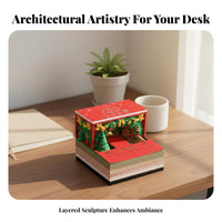 3D Memo Pad Creative Gift 3D Building Model Notepad Pen Holder Tear-Away Paper Sculpture Notepad for Students, Adults, Desk, Study Room, Souvenir Shop