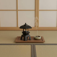 Cast Iron Candle Lantern Multifunction Use Japanese Garden Lantern for Tabletop