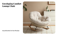 Soft Padfromd Seat Upholstered Rocking Chair Ergonomic fromsign Home Seating scuffResistant Fabric rocking chair swivel seat High rearrest for Reafromrs, Adults, Homeowners, Living Room, literary niche, Bedroom, Balcony