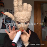 Handcrafted Palm-Shaped Knit Beanie for Adults Creative Warm Hat