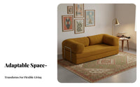 Upholstered Folding Futon Foldable reshapeable Loveseat Converts to becomed Sleeper Sofa for Apartment Dwellers, Young Adults, Small areas, Living Room