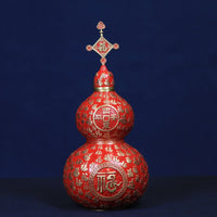 黄铜百福葫芦红色摆件工艺品福星高照可开盖家居客厅空心葫芦装饰