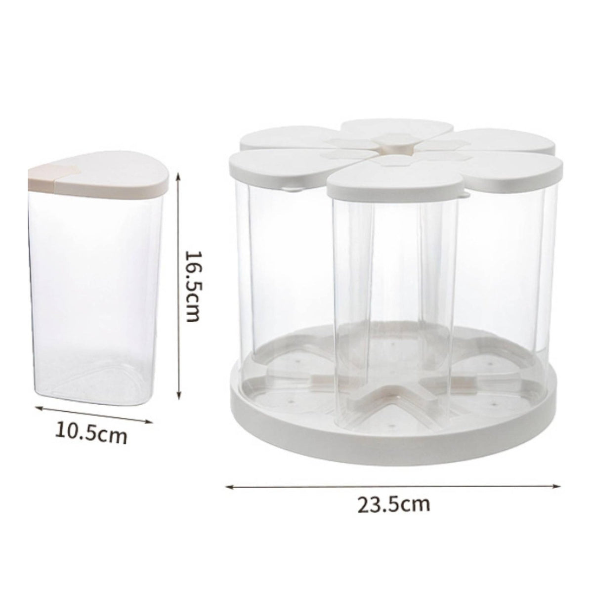 Rotating Grain Storage Box Food-Grade 6-Compartment Rice Dispenser