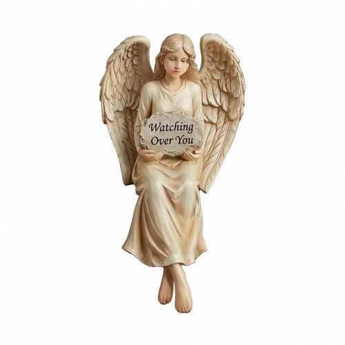 Angel Figurine with Dangling Legs Compact Angel Shelf Sitter Neutral for Mantel