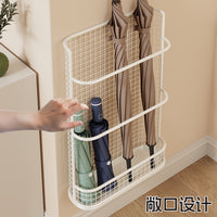 Wall-Mounted Umbrella Storage Rack with Drip Tray, No Drilling, for Long Handle Umbrellas