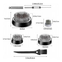 4 Pieces Flower Frog Kit with Cleaning Brush Stainless Steel Flower Frog with Alignment Tool -Pinned Floral Pin Holder for Hobbyists