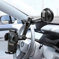 Handsliberated Phone Holder with Adjustable Arm Vacuum Suction Cup Phone Holder Secure Strong for Driving, Dashboard, Windshield, Navigation