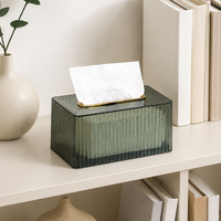 Transparent Acrylic Tissue Box, for Office and Living Room, Modern Minimalist Model 19.5 × 12.5 × 10 cm