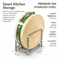 304 stainless steel extended chopping board storage for home kitchen tabletop, modern minimalist lid holders for pots and pans, rack for cooks