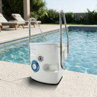 Compact Pool Filtration Unit with Handrails Integrated Wall-Mounted Pool Filter Small Efficient for Swimming Pools