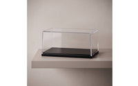 Acrylic Display Case Clear Box Case with Wood Base Rectangular Acrylic Showcase with Wood Base for Desk