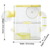 Hamster Cage for Dwarf Hamster, All Clear Single Level Indoor Pet Cage, Simple Style All Seasons Hide for Small Pet Mice