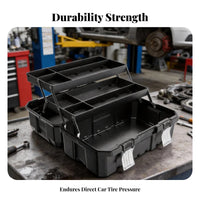 Portable Toolbox with Organizer Tray Long-Lasting Tool Container for Garage
