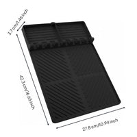 Grill-Adjacent Shelf Mat Heat Resistant Silicone Grill Utensil Mat Non-Slip Silicone Spoon Rest for Grillers, Grilling