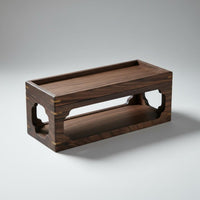 Walnut Wood Tea Rack Traditional Style Display Stand Spacecompact Home Storage