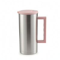 Stainless Steel Cold Water Pitcher Brushed Water Jug Easy-to-Clean Pitcher with Lid and Handle Dishwasher Safe for Office