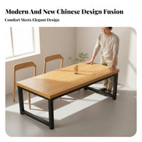 Dining Table and Chair Set Rectangular Kitchen Table Space Saving Dining Set Sturdy Metal Legs Easy Install Suitable for Families Homeowners Cafe Holiday Dinners