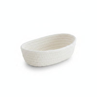 Woven Basket with Open Top Coiled Cotton Rope Basket Small for Vanity, Shelves