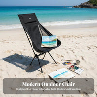 High-Back Camp Seat Easy to Fold Folding Chair Lightweight for Picnic, Travelers